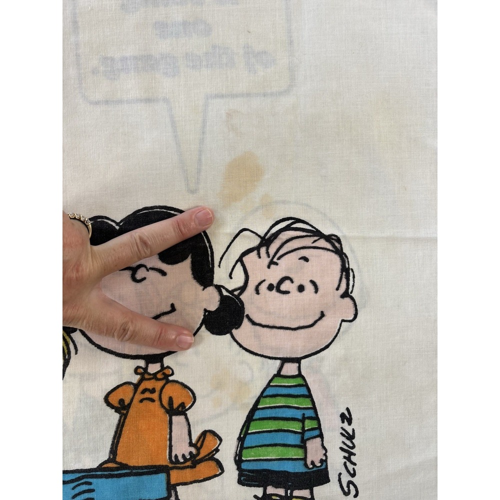 VTG 1971 Charlie Brown Pillowcase Peanuts Happiness is Being One Of The Gang - Picture 6 of 10